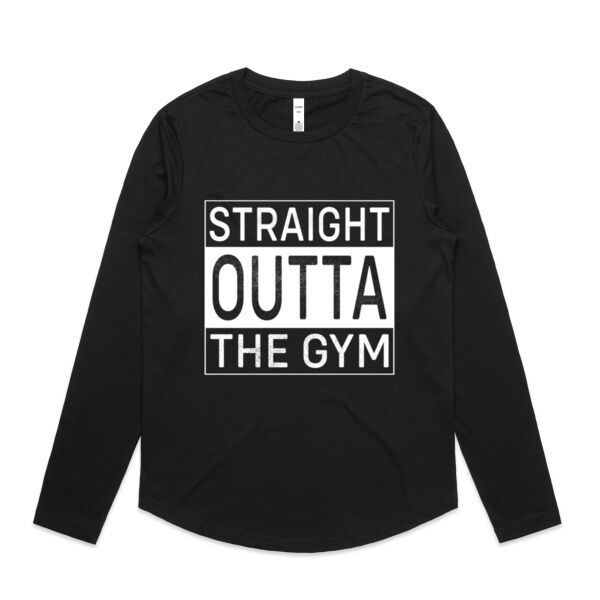 Straight Outta The Gym - Womens Curve Longsleeve Tee Thumbnail