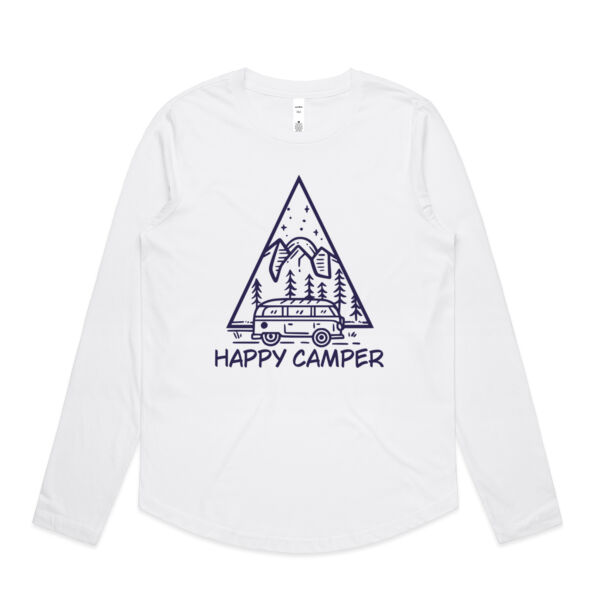 Happy Camper - Womens Curve Longsleeve Tee Thumbnail