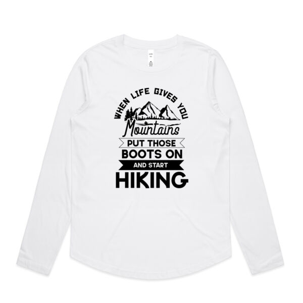 Life Gives You Mountains - Womens Curve Longsleeve Tee Thumbnail