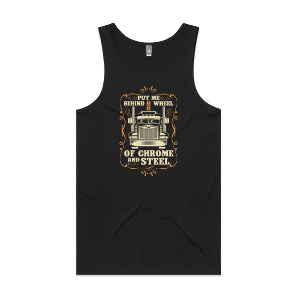 Behind The Wheel - Mens Lowdown Singlet Thumbnail