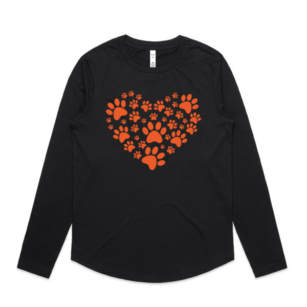 Pawprints - Womens Curve Longsleeve Tee Thumbnail