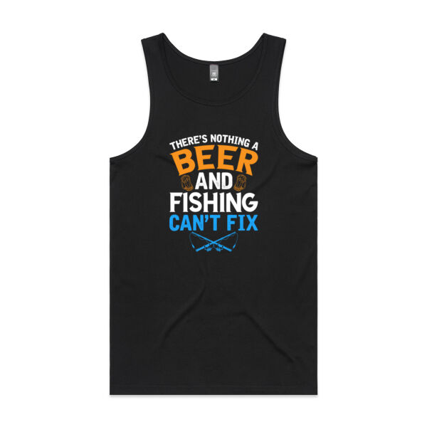 Beer and Fishing - Mens Lowdown Singlet Thumbnail