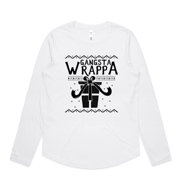 Gangsta Wrappa - Womens Curve Longsleeve Tee Thumbnail
